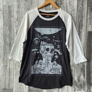 Life Clothing Co Raglan T Shirt Goth Skull Mens XL
